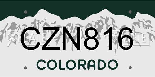 CZN816 Colorado License Plate