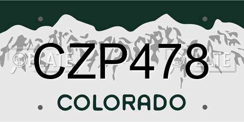 CZP478 Colorado License Plate
