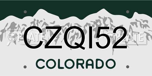 CZQI52 Colorado License Plate