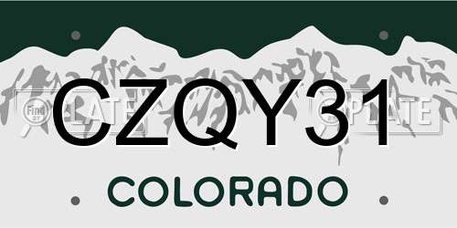 CZQY31 Colorado License Plate
