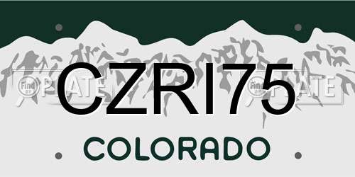 CZRI75 Colorado License Plate