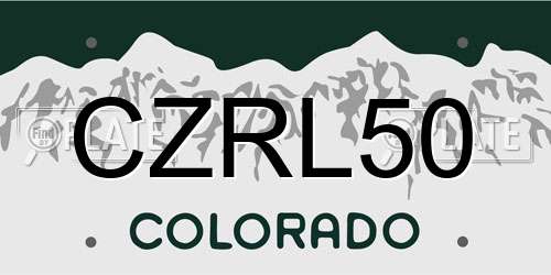 CZRL50 Colorado License Plate