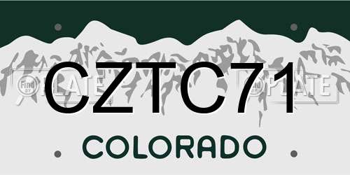 CZTC71 Colorado License Plate