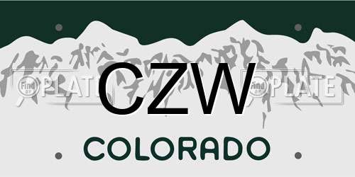CZW Colorado License Plate