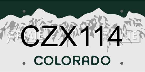 CZX114 Colorado License Plate