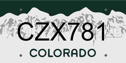 CZX781 Colorado License Plate