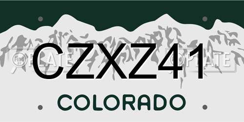 CZXZ41 Colorado License Plate