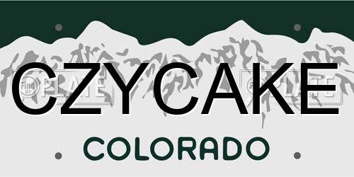 CZYCAKE Colorado License Plate