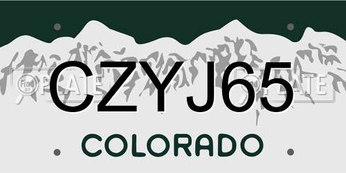 CZYJ65 Colorado License Plate