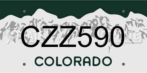 CZZ590 Colorado License Plate