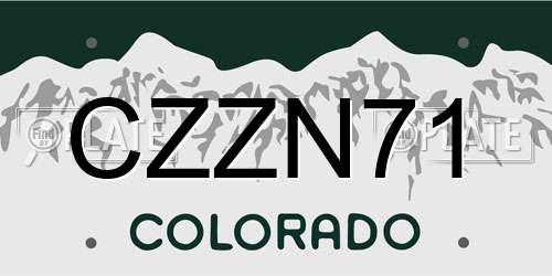 CZZN71 Colorado License Plate