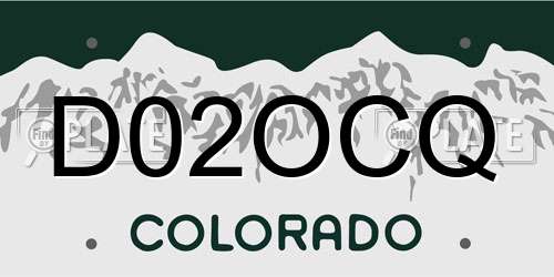 D02OCQ Colorado License Plate