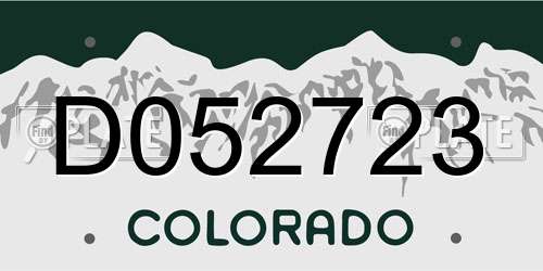 D052723 Colorado License Plate