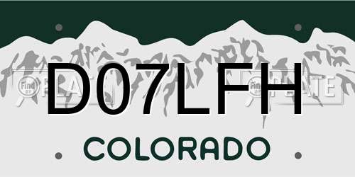 D07LFH Colorado License Plate