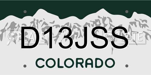 D13JSS Colorado License Plate