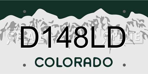 D148LD Colorado License Plate