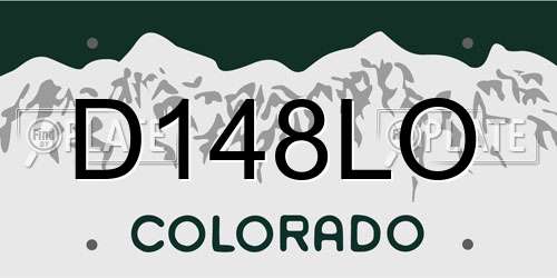 D148LO Colorado License Plate