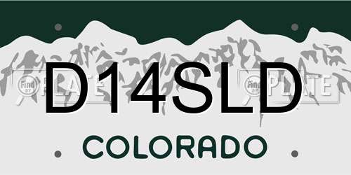 D14SLD Colorado License Plate