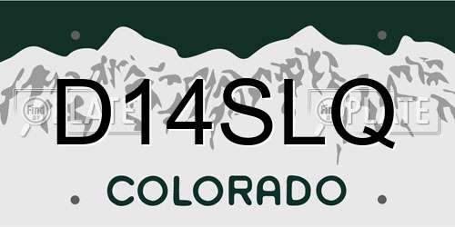 D14SLQ Colorado License Plate