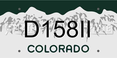 D158II Colorado License Plate