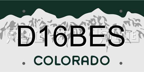 D16BES Colorado License Plate