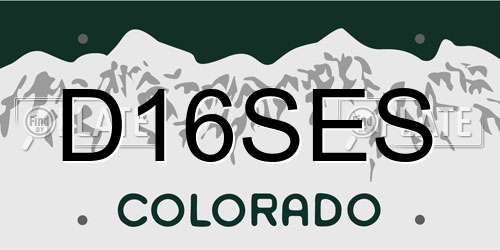 D16SES Colorado License Plate