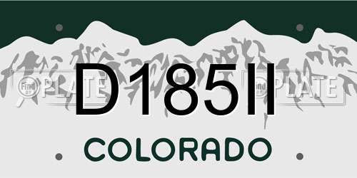 D185II Colorado License Plate