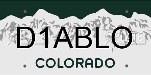 D1ABLO Colorado License Plate
