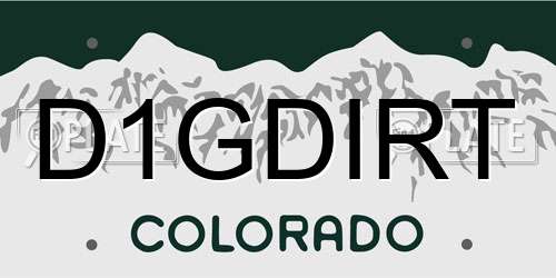 D1GDIRT Colorado License Plate