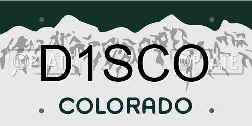 D1SCO Colorado License Plate