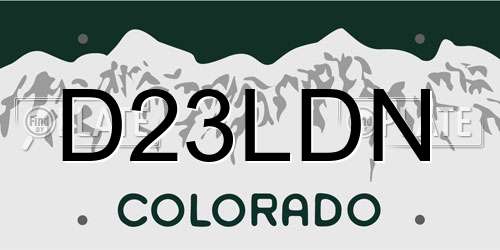 D23LDN Colorado License Plate