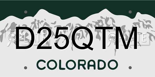 D25QTM Colorado License Plate