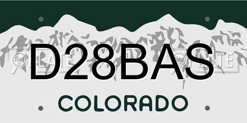 D28BAS Colorado License Plate