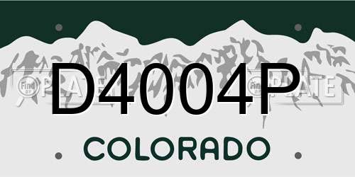 D4004P Colorado License Plate