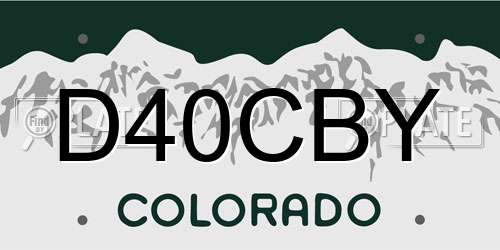 D40CBY Colorado License Plate