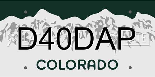 D40DAP Colorado License Plate