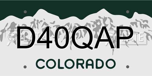 D40QAP Colorado License Plate