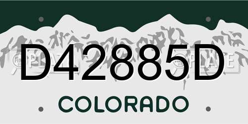 D42885D Colorado License Plate