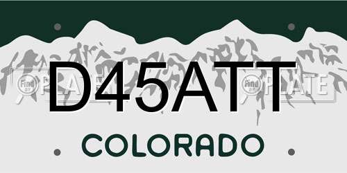 D45ATT Colorado License Plate