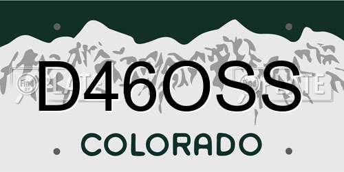 D46OSS Colorado License Plate