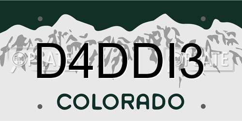 D4DDI3 Colorado License Plate