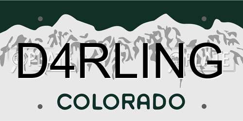 D4RLING Colorado License Plate
