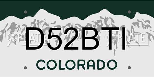 D52BTI Colorado License Plate