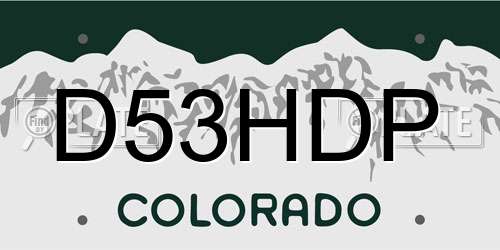 D53HDP Colorado License Plate