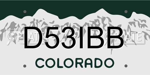 D53IBB Colorado License Plate
