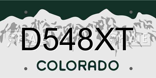 D548XT Colorado License Plate