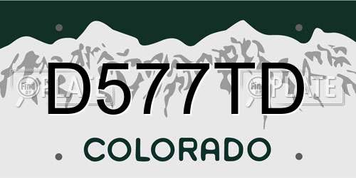 D577TD Colorado License Plate