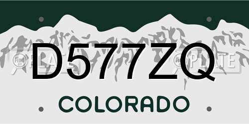 D577ZQ Colorado License Plate