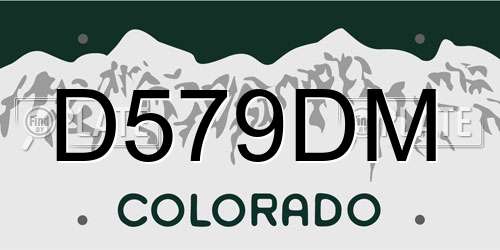D579DM Colorado License Plate