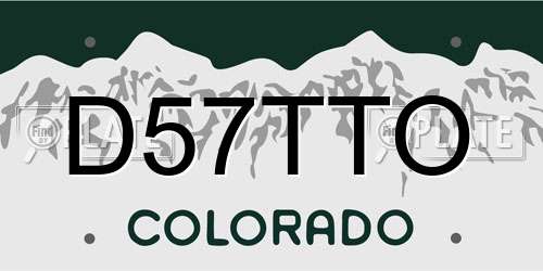 D57TTO Colorado License Plate
